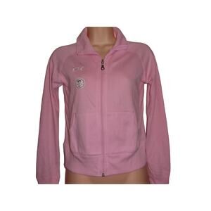 GK Elite Woman's Small Lightweight Pink Stretch Knit Front Zip Athletic Jacket